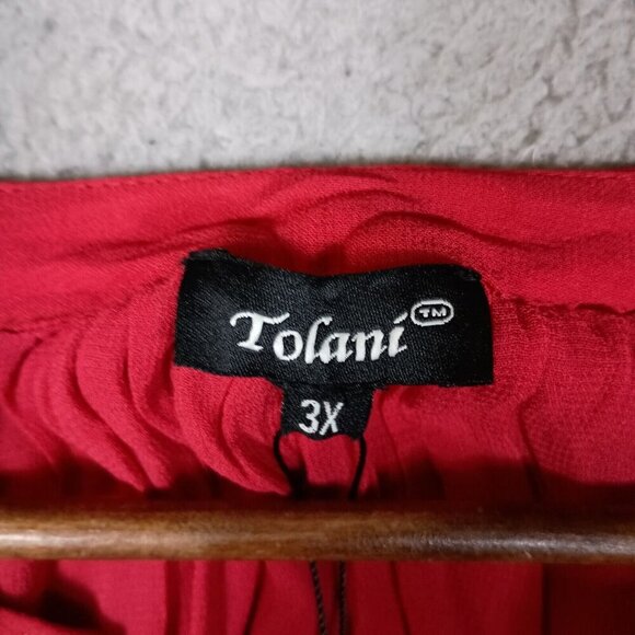 Tolani Lauren Tunic Women 3XL Red Aztec Embroidered Long Sleeve Blouse  Boho NWT - Picture 6 of 16